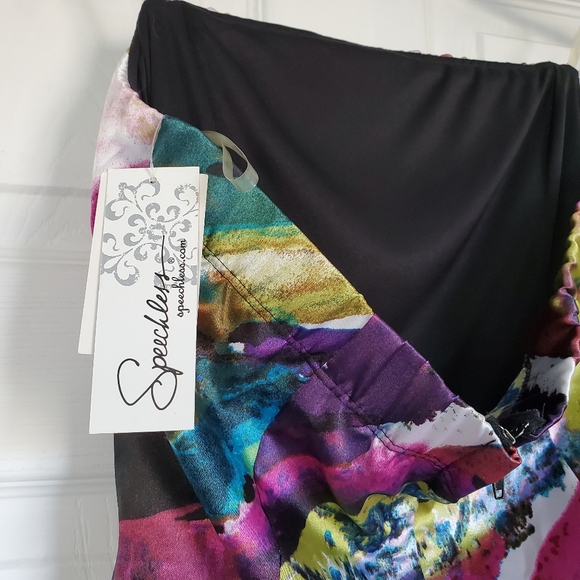 Speechless watercolor print mini dress - Picture 4 of 6